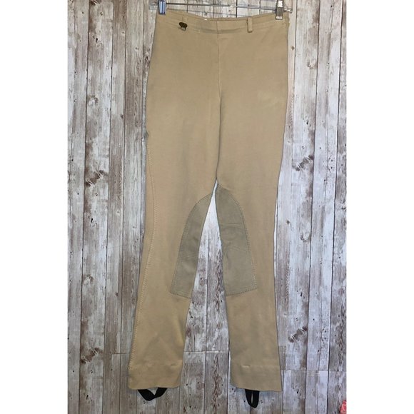 On Course Cotton Lycra Cream Equine Horse-Riding Pants Breeches Elastic Stirrup - Picture 1 of 12